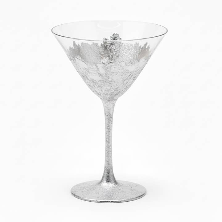Abstract Metallic Finish Martini Glass for wholesale by Zim Designs