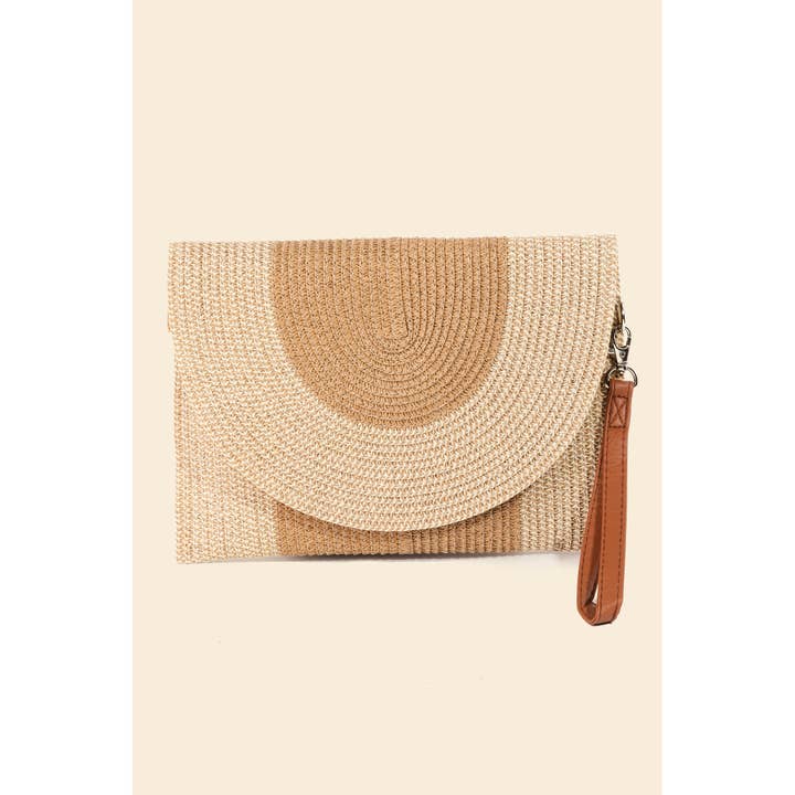 Anarchy Street - Wholesale Clutch Bag - Women's - Two Tone Straw Clutch Bag
