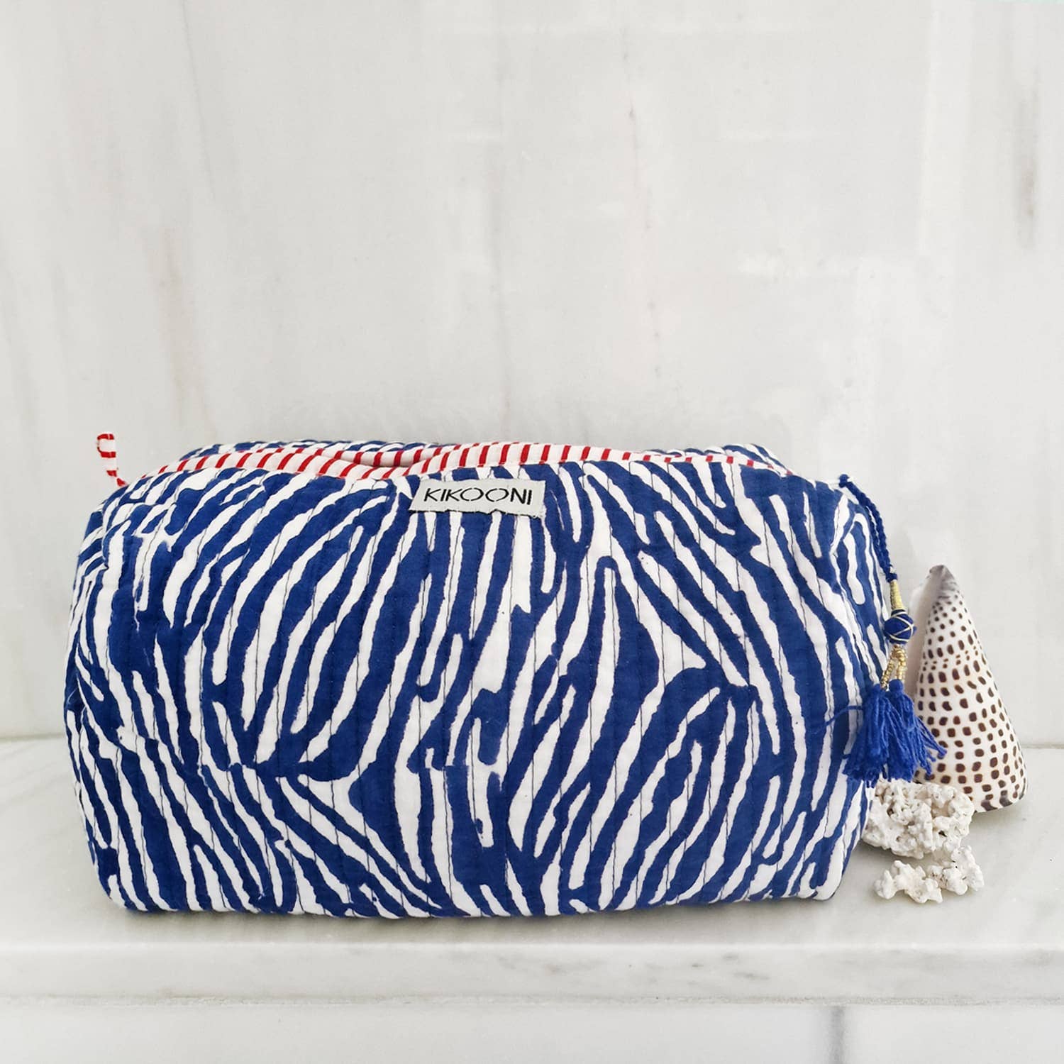 kikooni - Wholesale Makeup/Cosmetic Bag - handmade cosmetic bag "blue Zebra"1