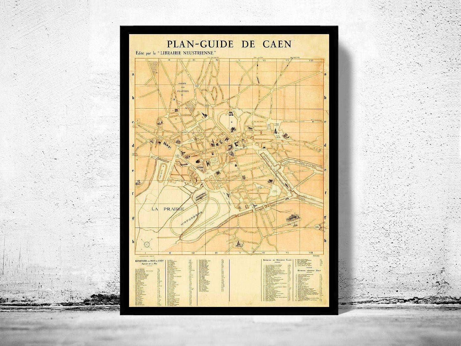 OldCityPrints - Old Maps and Posters – wholesale Konsttryck – Gammal karta över Caen Frankrike 1930 Vintagekarta | Vintagekarta Väggkonsttryck0