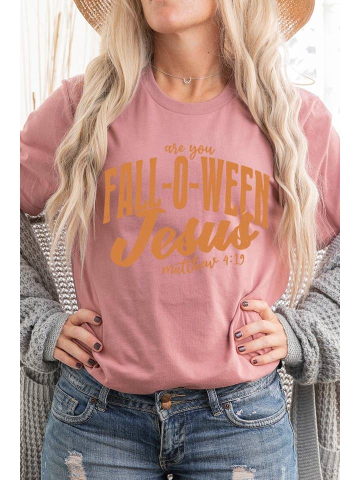 COLORBEAR - Wholesale T-Shirt (Graphic) - Women's - Are You Fall O Ween Jesus Graphic Tee16