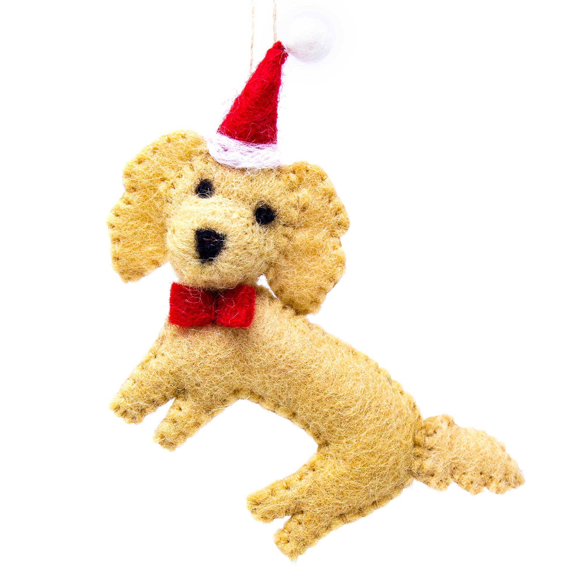 Global Crafts - Wholesale Ornament - Labradoodle Santa Handmade Felt Ornament1