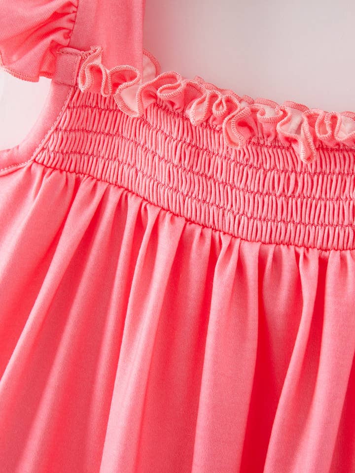 Rylee Faith Designs - Wholesale Dress Set - Baby - Flamingo Striped Girls Suspender Dress 3-pieces set