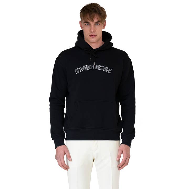 Black hoodie Strouch designs for wholesale by William Strouch