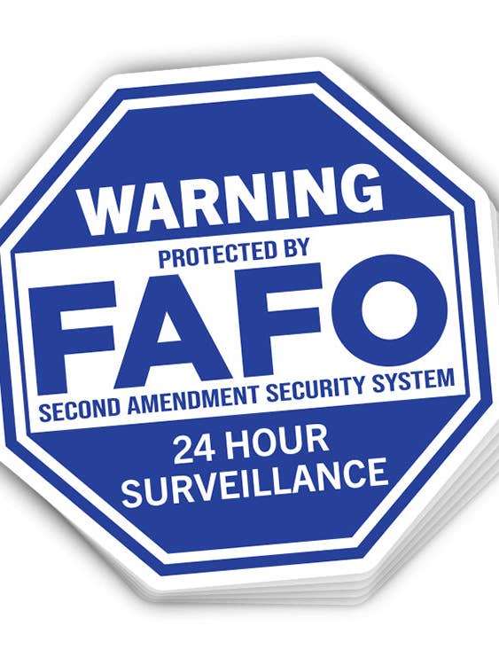 FAFO Second Amendment Security System Decal for wholesale by Shield Republic