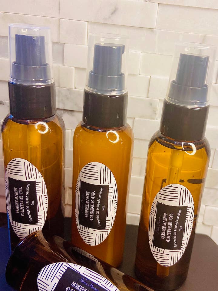 Æterisk olie - infunderet håndrensemiddel for engroshandel hos Smell'em Candle Co.