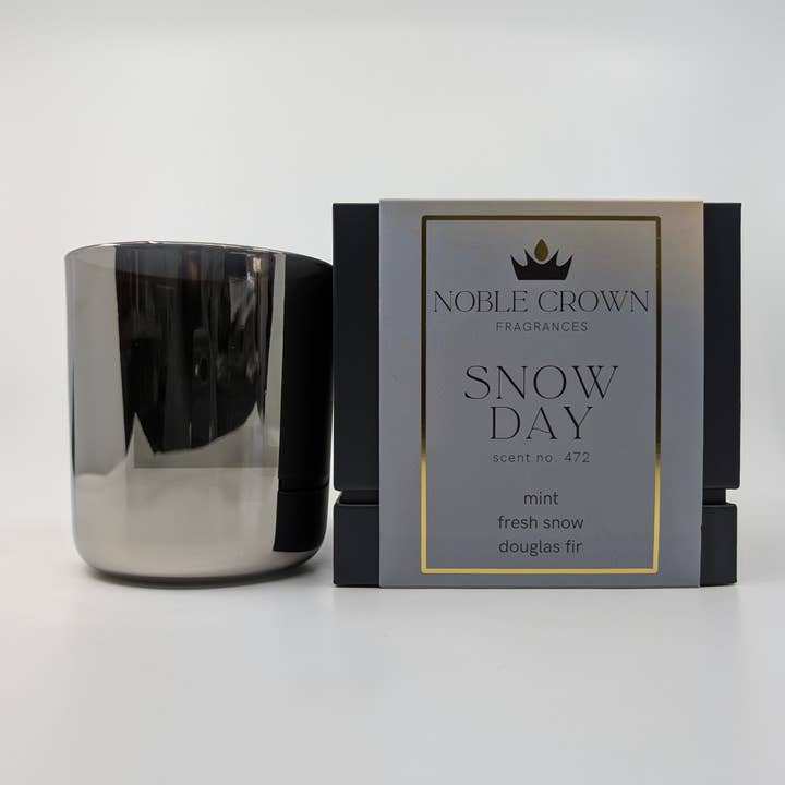 Snow Day Candle - frosty mint, fresh snow, and douglas fir for wholesale by Noble Crown Fragrances