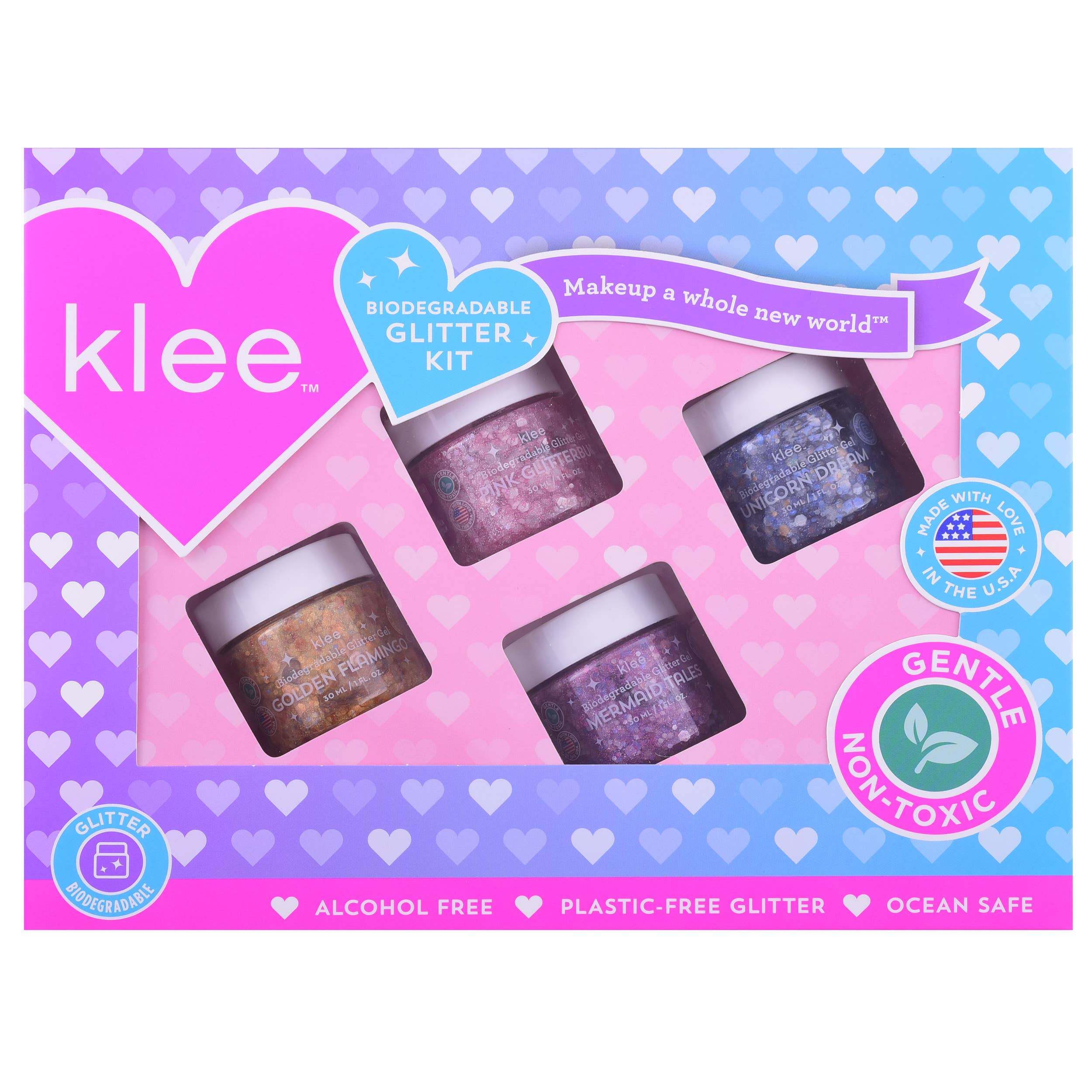 Klee Naturals - Wholesale Body Glitter/Shimmer - Mermaid Paradise - Klee Biodegradable Glitter Gel 4PC Set1