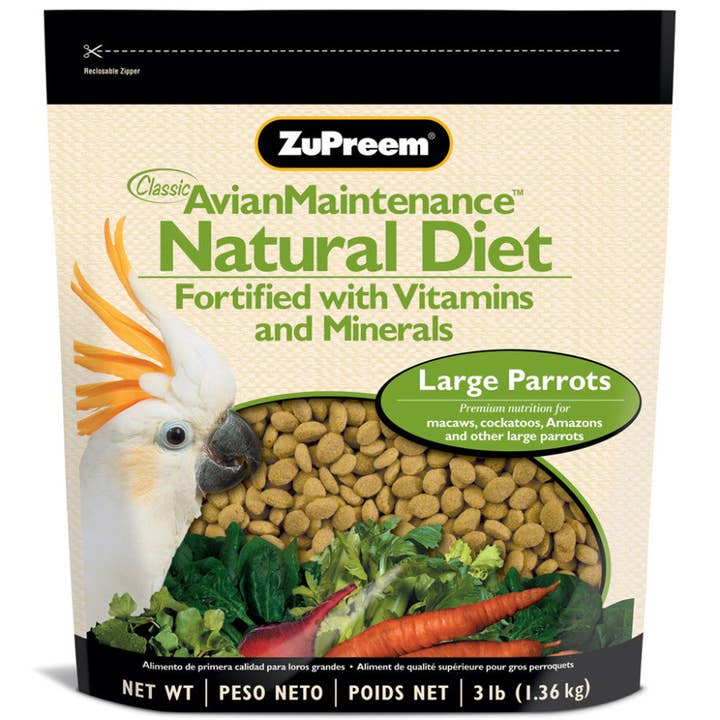 Petdropshipper - Wholesale Pet Food - Not Cat/Dog - ZuPreem Natural Bird Food Large Parrots 1ea/3 lb