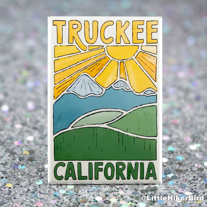 Little Hiker Bird - Wholesale Magnet - Truckee, California Fridge Magnet - Mountain Sketch