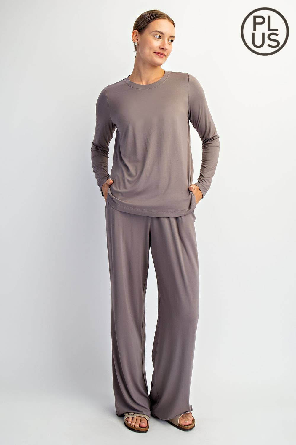 Rae Mode - Wholesale Lounge Top - Women's - PLUS SIZE VISCOSE MODAL LONG SLEEVE TOP8