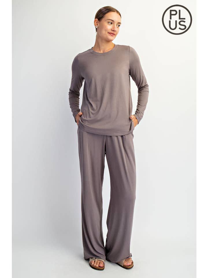 Rae Mode - Wholesale Lounge Top - Women's - PLUS SIZE VISCOSE MODAL LONG SLEEVE TOP8