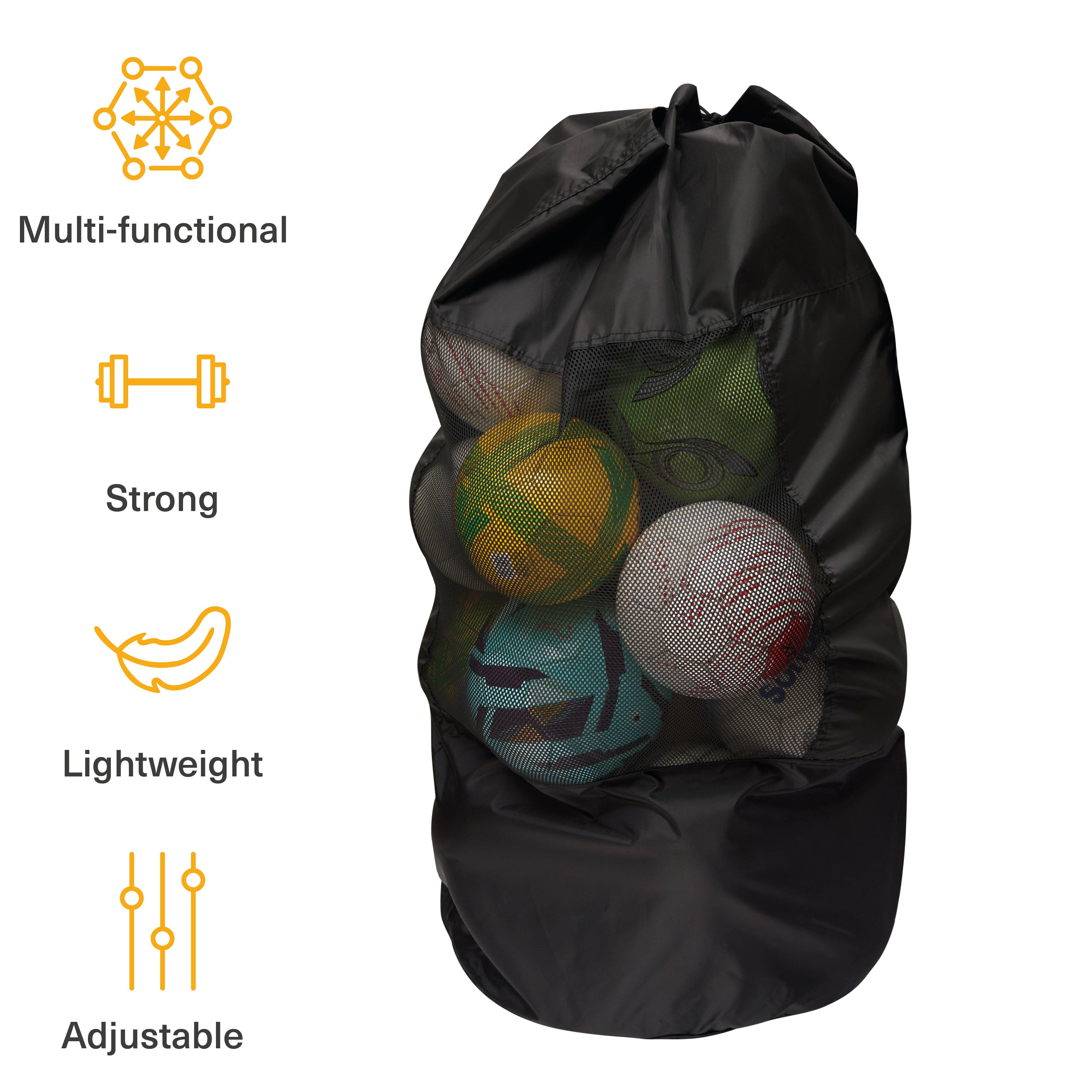 Bramble – wholesale Sports ball – Extra Large Drawstring Ball Bag with Adjustable Straps & Ball Pump3
