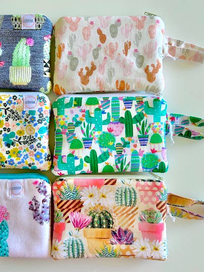 MINI ZIPPER BAG, Cactus Fabrics. Coin Purse ZIP POUCH for wholesale by edeenut