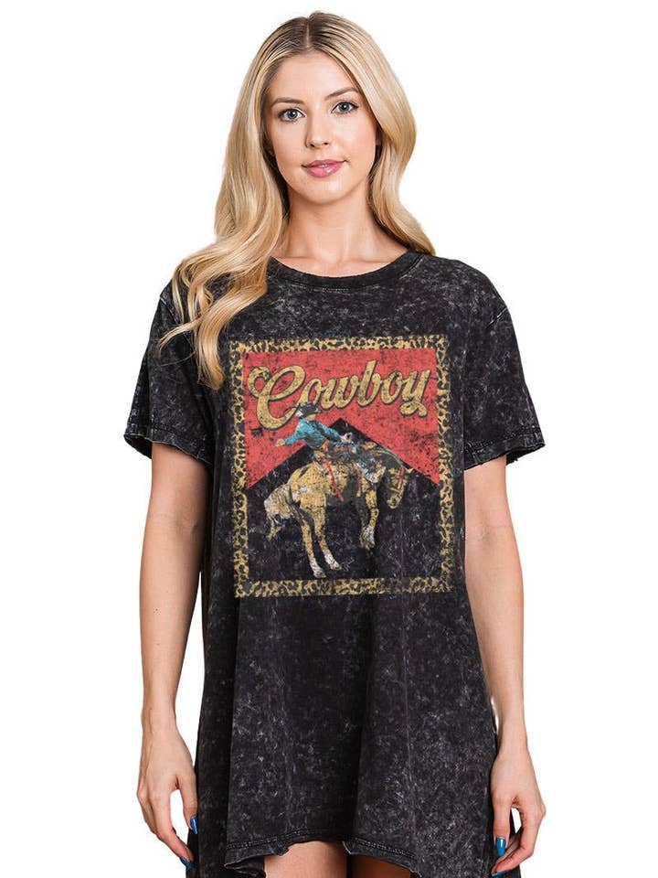 Cowboy Western Vintage Graphic Tunic Top for wholesale by Zutter