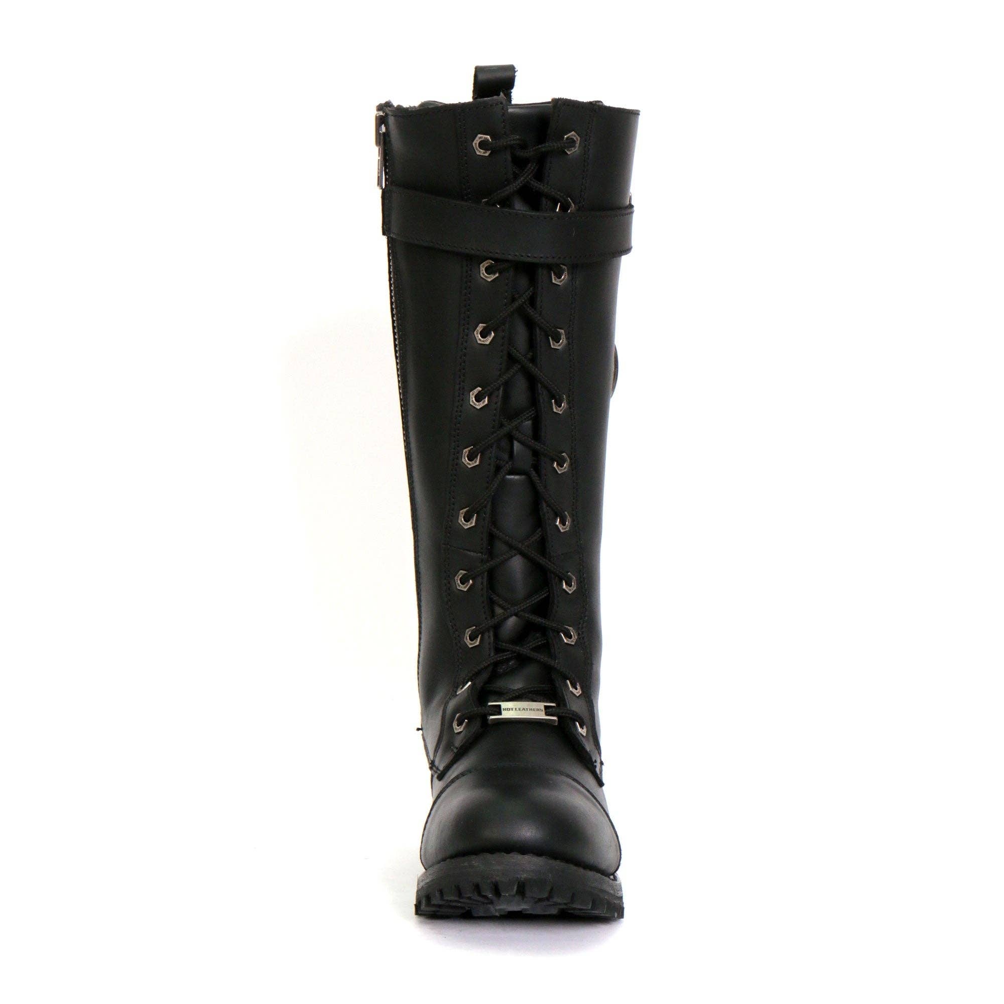 Hot Leathers BTL1005 Ladies 14-inch Black Knee-High Leather Boots with Side Zipper Entry for wholesale on Faire12