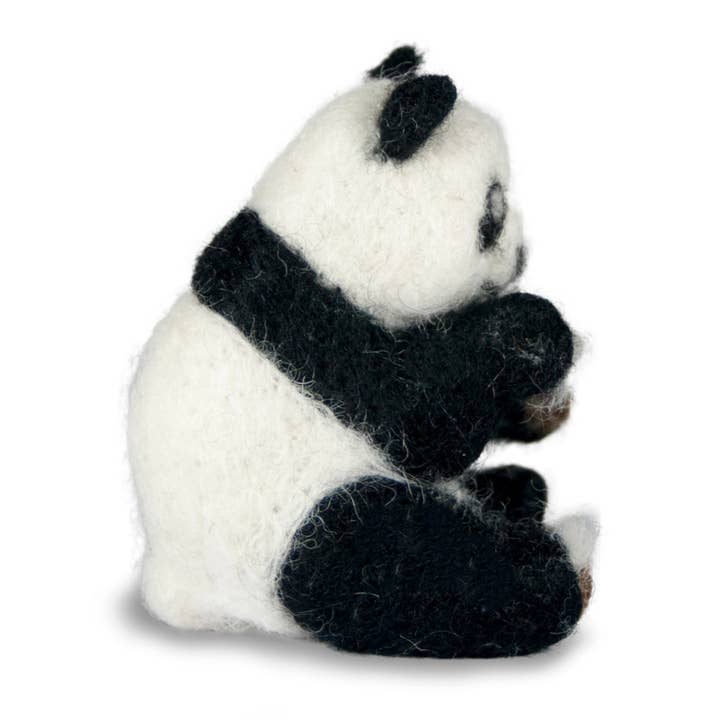 Lanart Alpaca - Wholesale Sculpture - NEW Panda Bear Sculpture: Real Alpaca Fiber Needle Felted