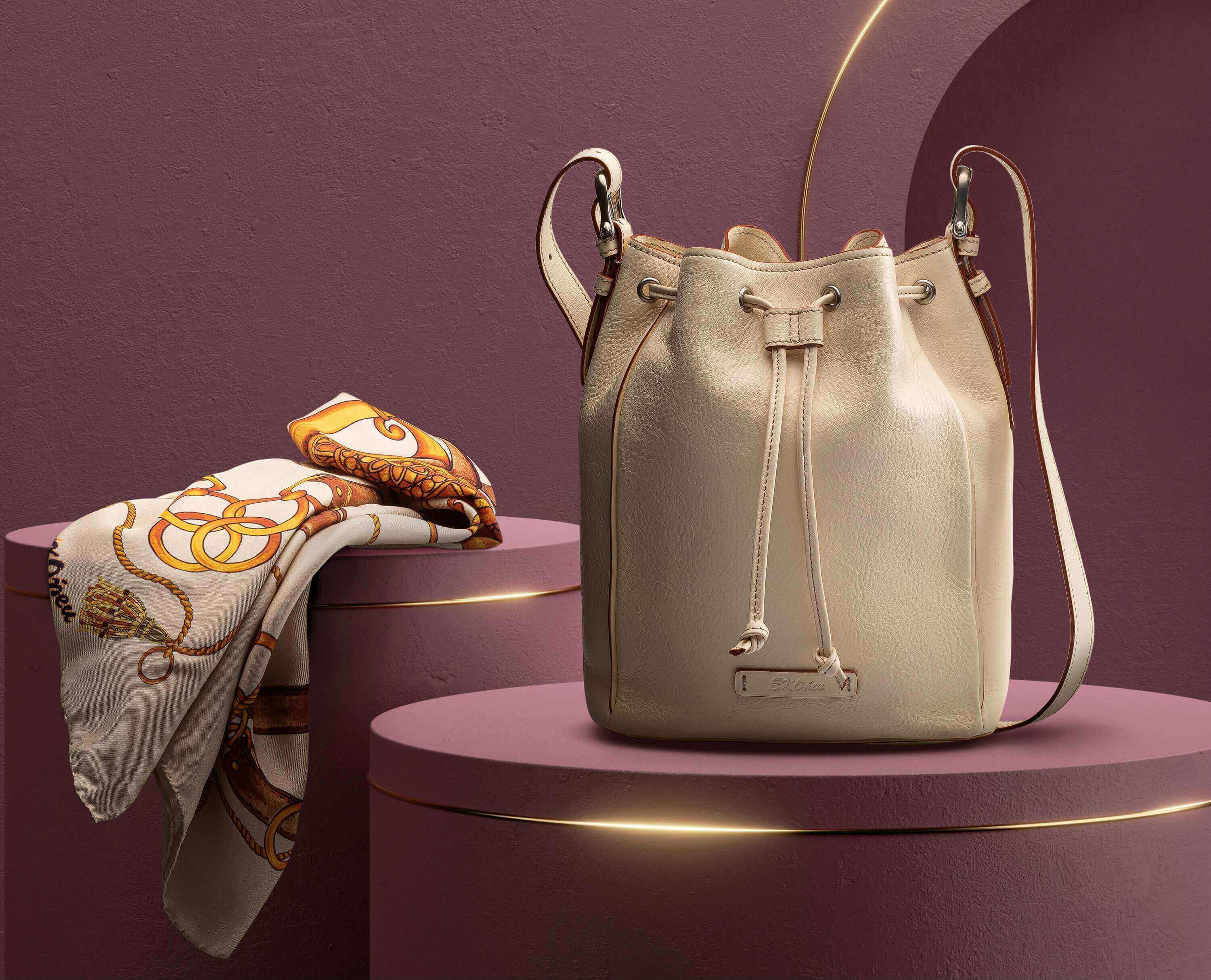 EKOneu - Wholesale Crossbody Bag - Women's - Febe Genuine Leather Drawstring Purse (6 Colors)6