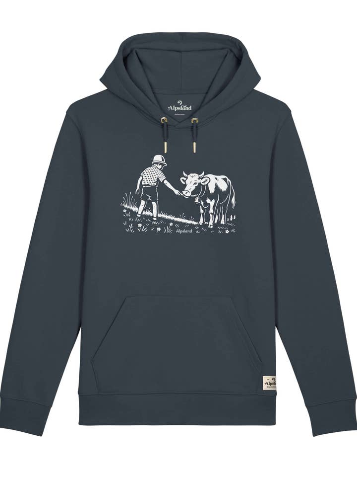 Amitié avec vache – Sweat à capuche unisexe pour la vente par Alpsland