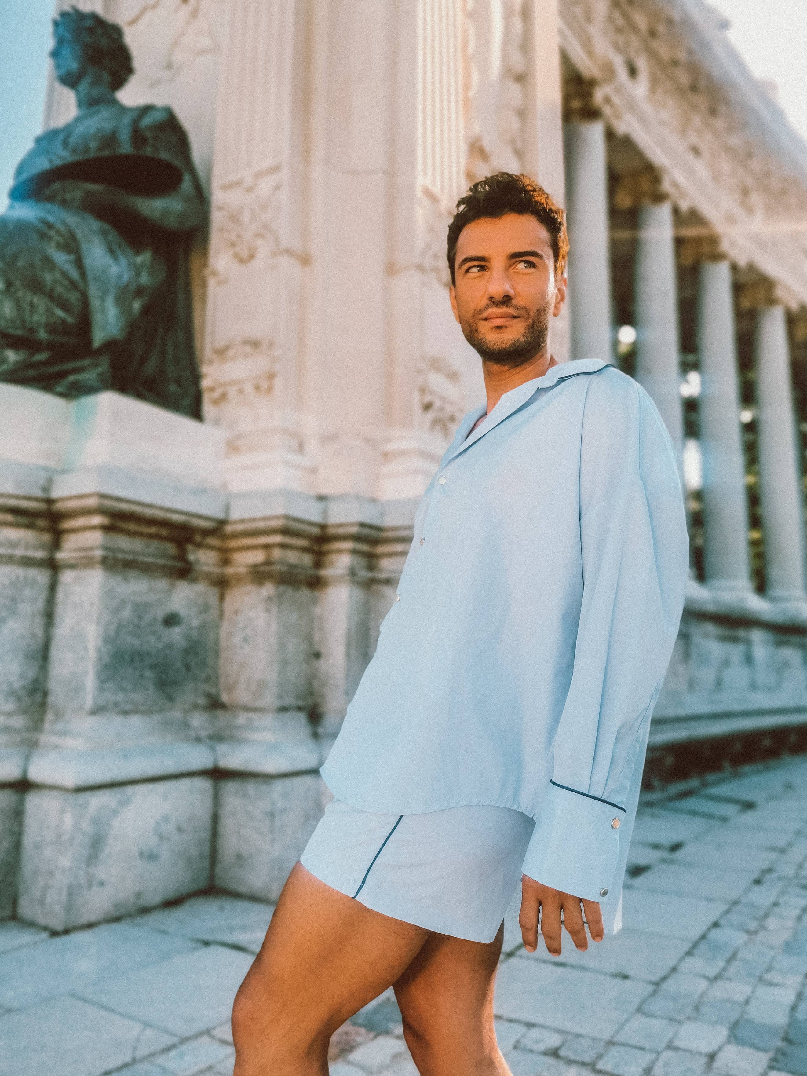 NUMERO 8 SPAIN - Wholesale Button Down Shirt - Men's - Ocean Poplin Shirt3