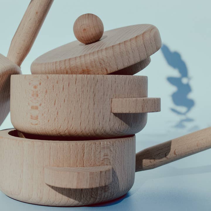 Petit Abode - Wholesale Wood Toy - Kids - Wooden Pots & Pans Set4