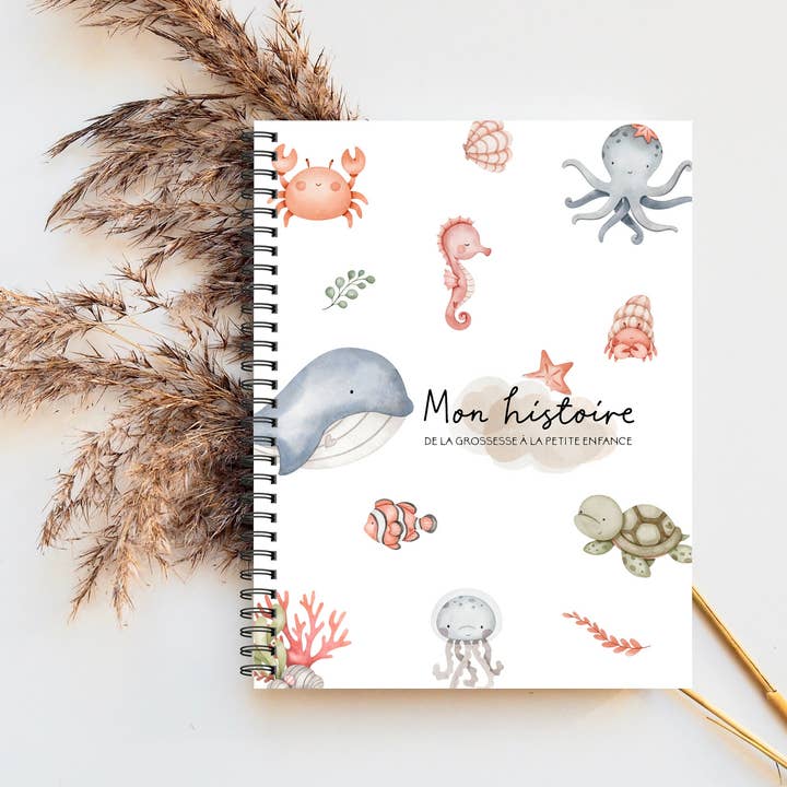 Livre & Journal de Grossesse et Bébé, Décor Nautique pour la vente par Rainbows&Lollipops Inc