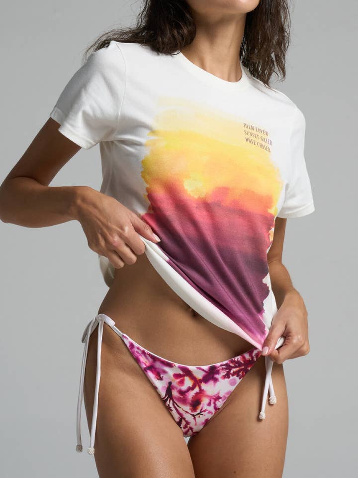 Maglietta Grafica: Tramonto-Bianco per la vendita all'ingrosso da parte di SIGAL