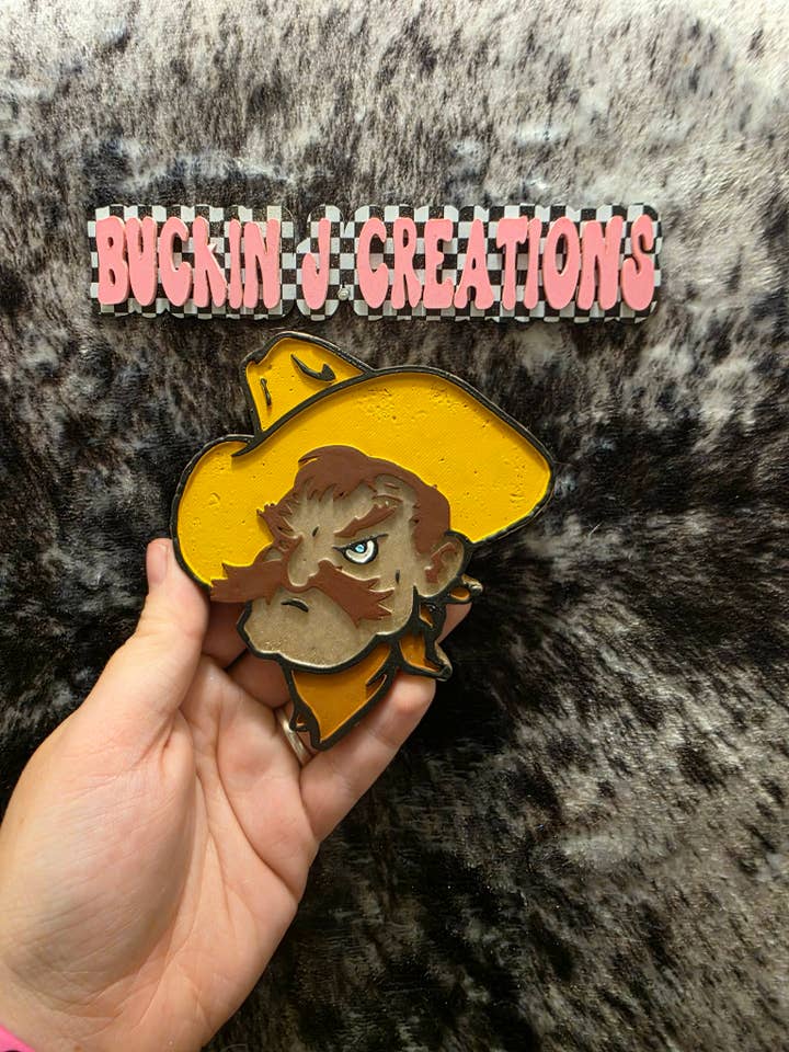 Cowboy Mascot Handmade Car Air Freshener for wholesale by Buckin J Creations