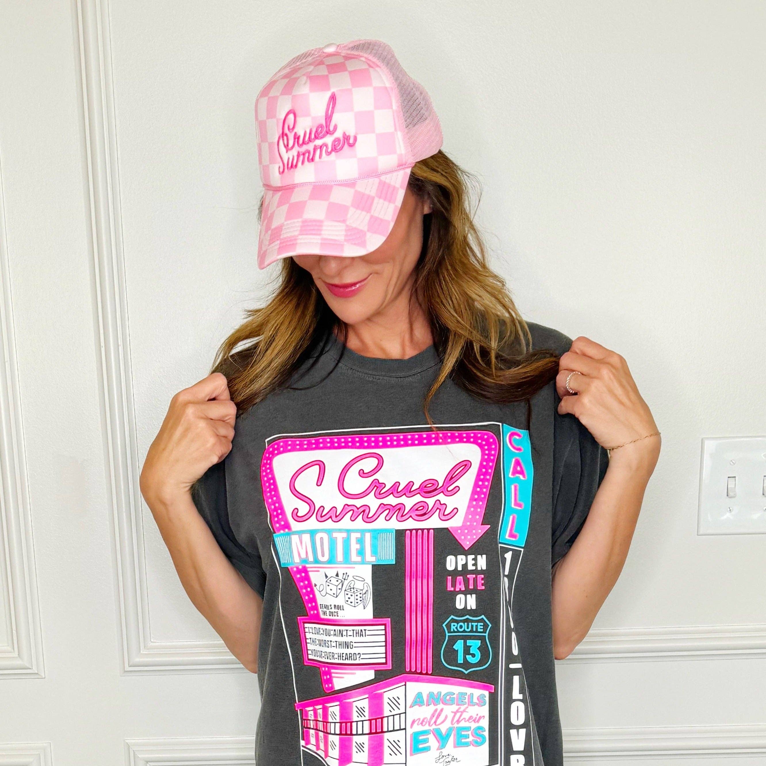 Poppy & Pine – wholesale Trucker hat – Women’s – Checkered Cruel Summer Trucker Hat3