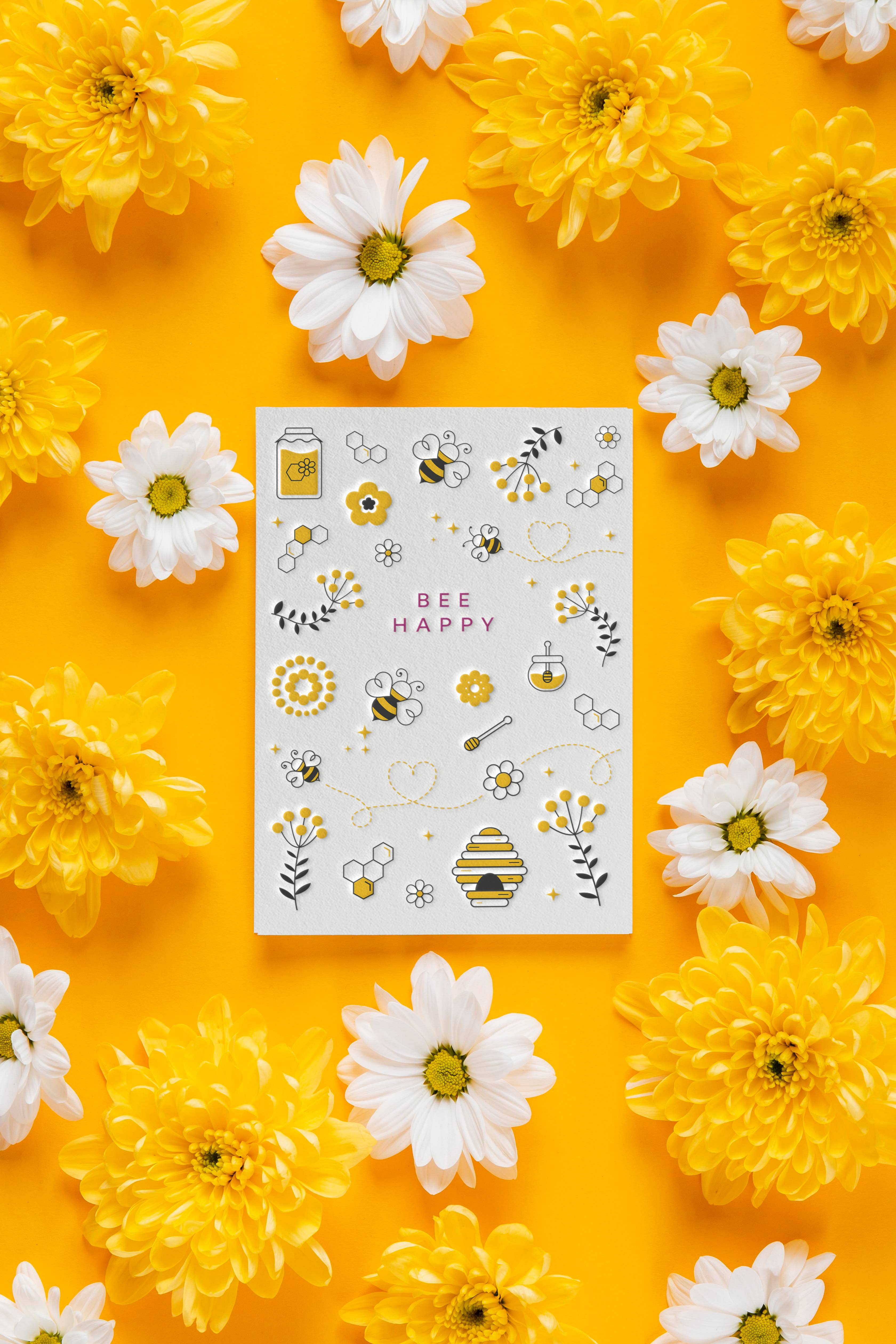 Heyyy Ltd – Großhandel Grußkarten für den Alltag – Bee Happy Letterpress-Karte6