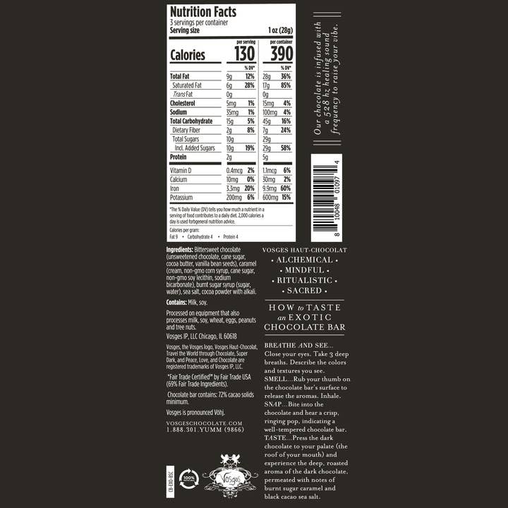 Vosges Haut-Chocolat - Wholesale Chocolate Bar - Dark Chocolate Bar w/ Black Salt & Caramel - Gourmet2