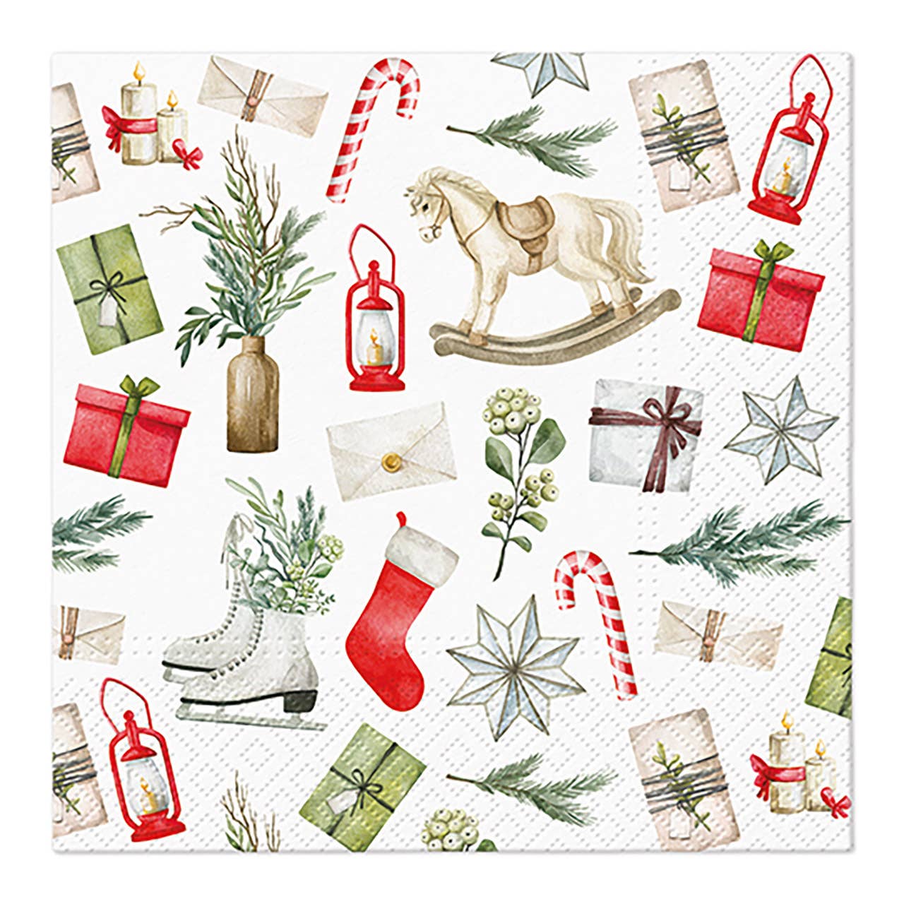 Wurm - Wholesale Dinner & Cloth Napkin - Christmas napkin decoration made of paper/cardboard, 3-ply, pack of 20, colorful (W/H) 33x33cm0