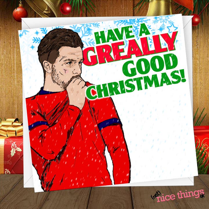Jack Grealish Weihnachtskarte | WM-Weihnachtskarten für für den Großhandel von NotNiceThings
