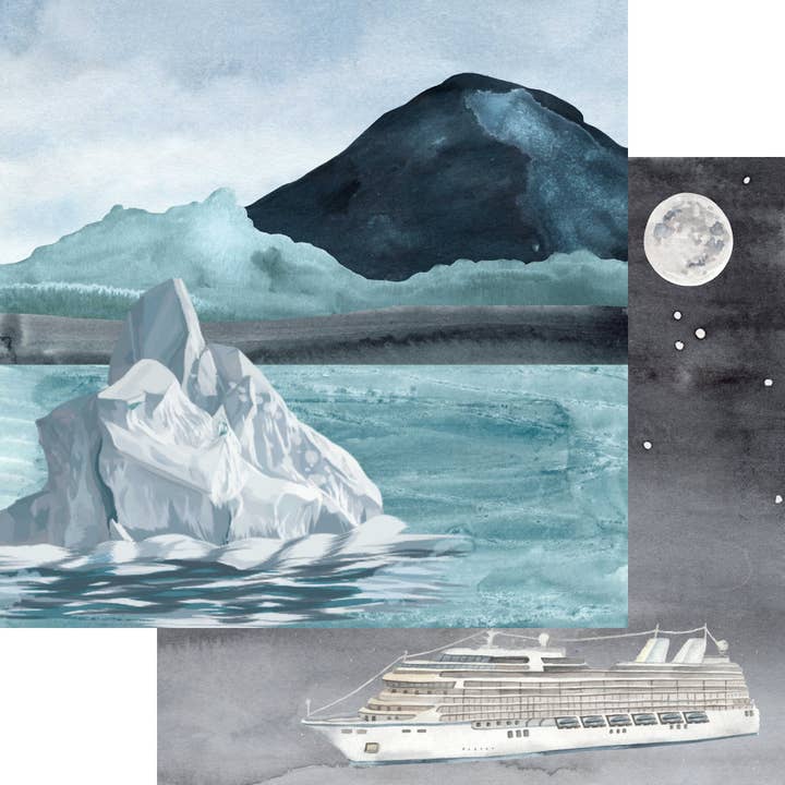 Alaskan Adventure Collection Alaskan Cruise 12 x 12 Double-Sided Scrapbook Paper - 15 Pack for wholesale by SSC Wholesale