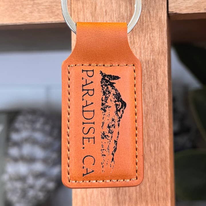 2" Rektangulär Läderimitation Nyckelring för wholesale av Eastern Sequoia