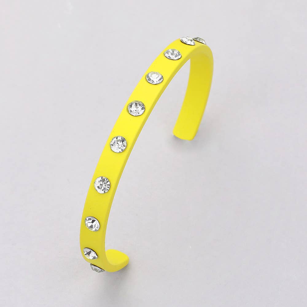 Sensibling Corp. - Wholesale Cuff Bracelet - Round Stone Embellished Colored Cuff Bracelet15