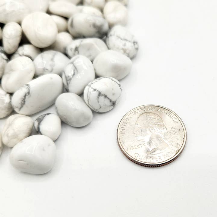 Meraki Gemstones – Pedra/cristal espiritual por atacado – Pedras Roladas de Howlite Branca 10-20mm (0,5kg/1,1lbs)3