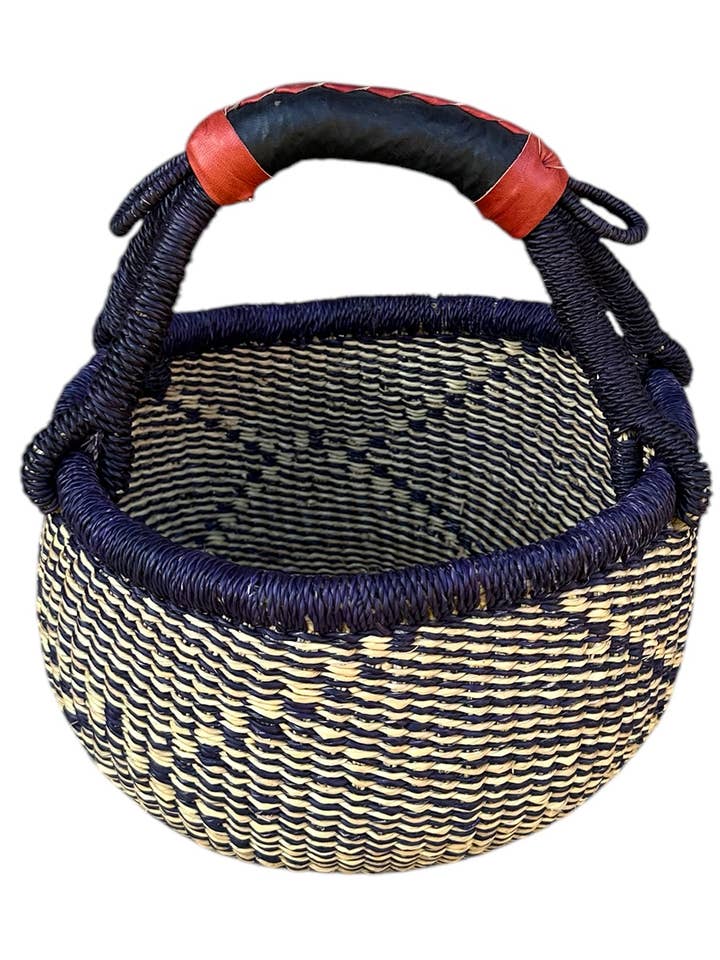 Small African Market Basket | Ghana Bolga Basket | 9"-11" Across - Diamond for wholesale by The African Home Goods