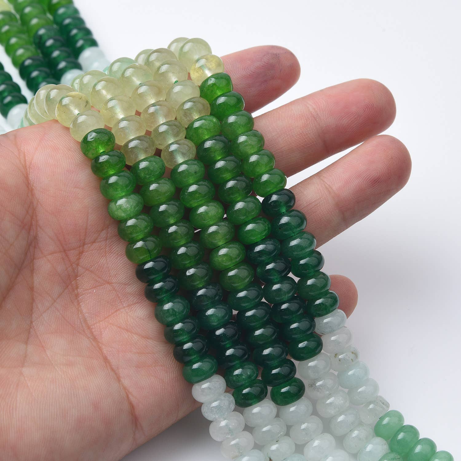Beads Creation - Wholesale Beads - Multicolor Jade Rondelle Gemstone Beads 5x8mm GRN5162