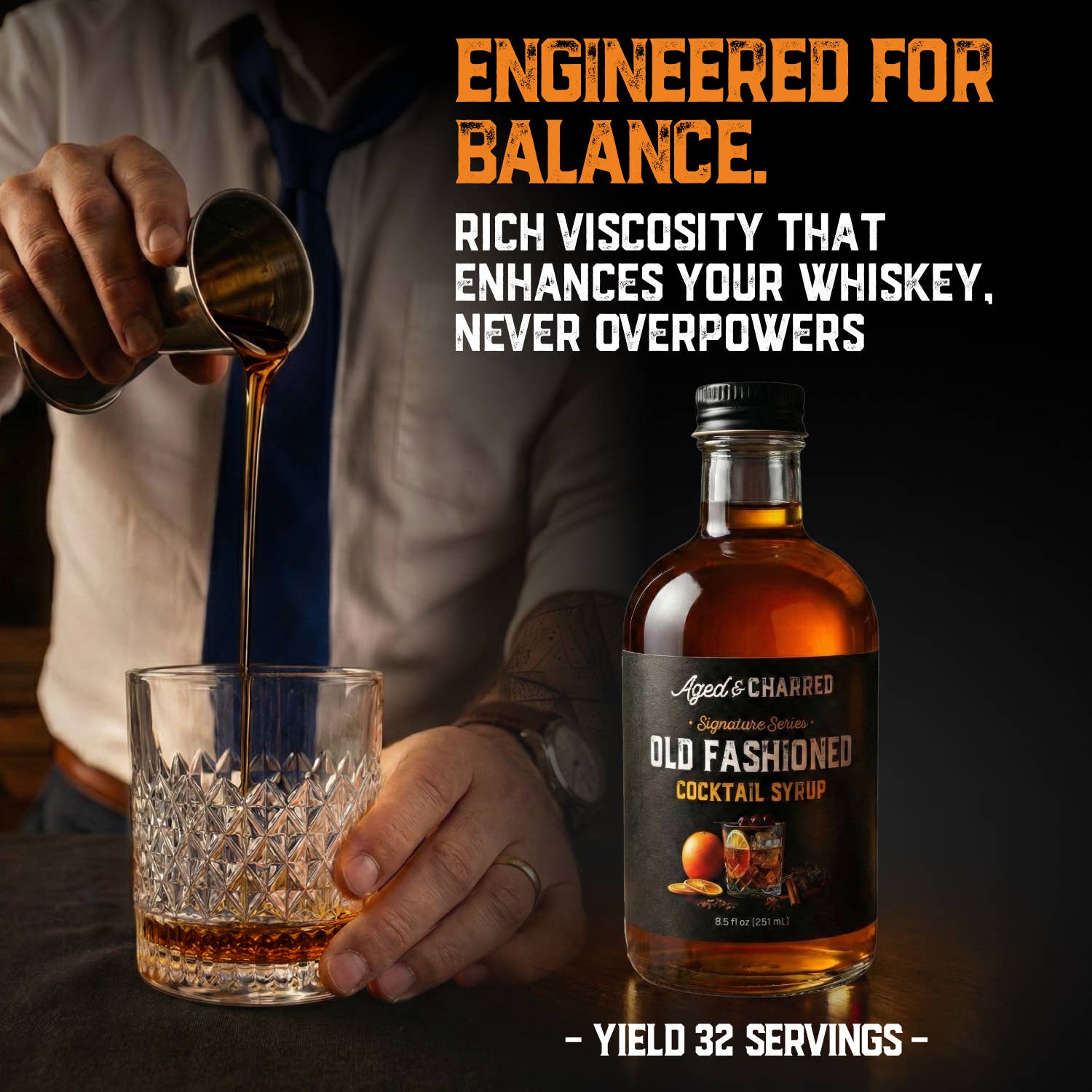 Aged & Charred - Wholesale Cocktail Mix/Syrup - Signature Old Fashioned Cocktail Syrup5