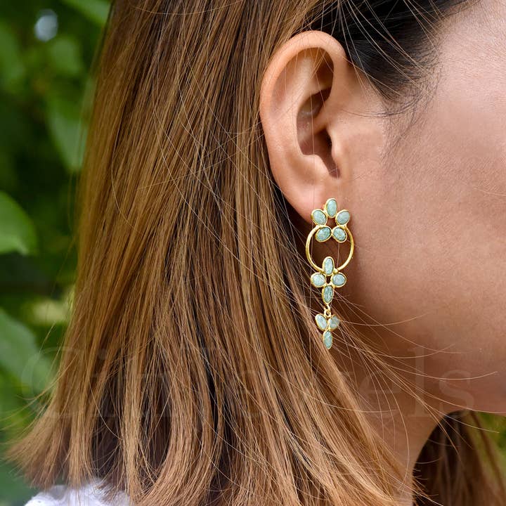 FELIX Z DESIGNS - Wholesale Dangle Earrings - 925 Silver Floating Flower Earrings