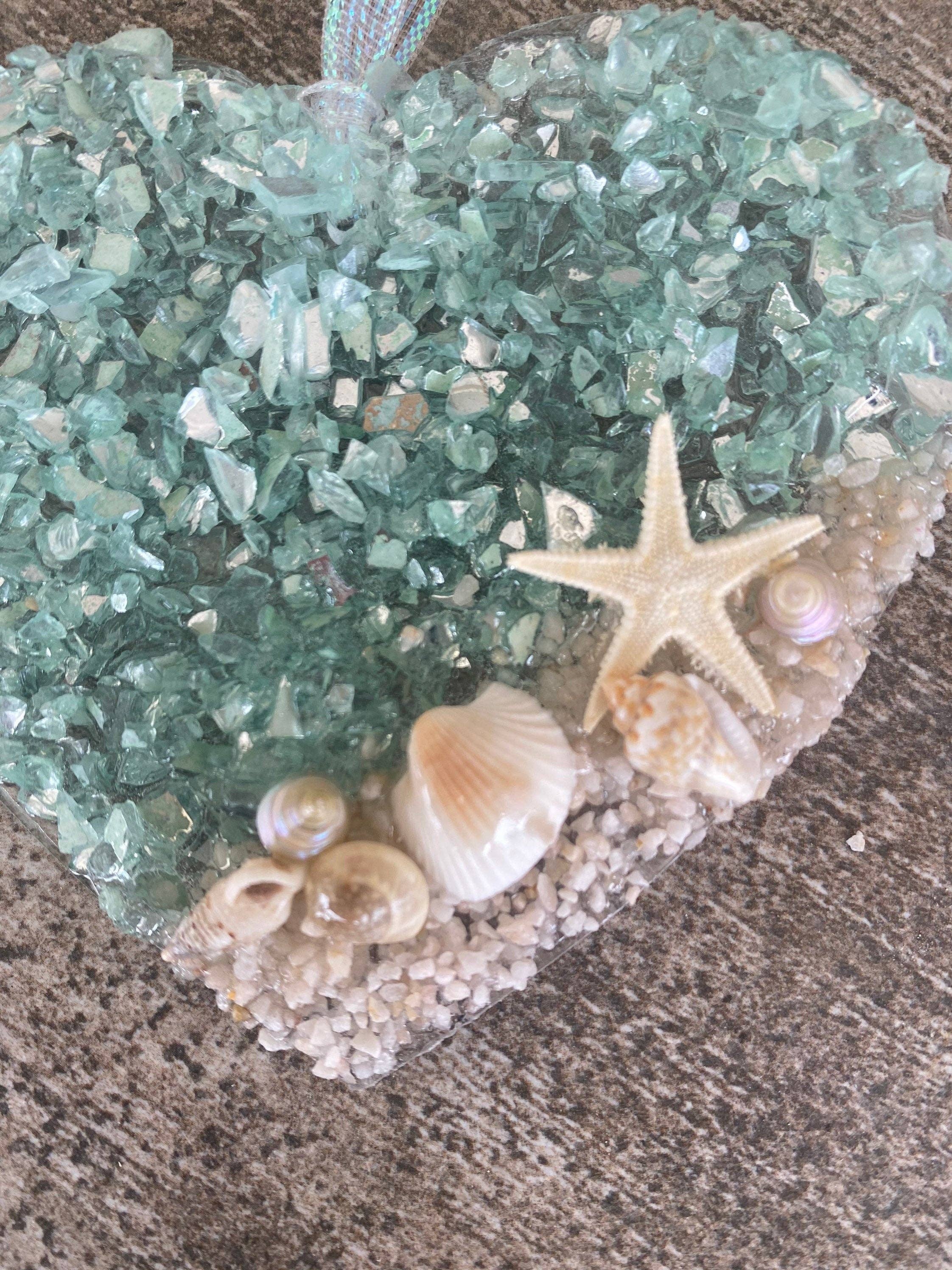 Sea Dreams Coastal Art - Wholesale Ornament - Coastal HEART Sun catcher / Ornament2