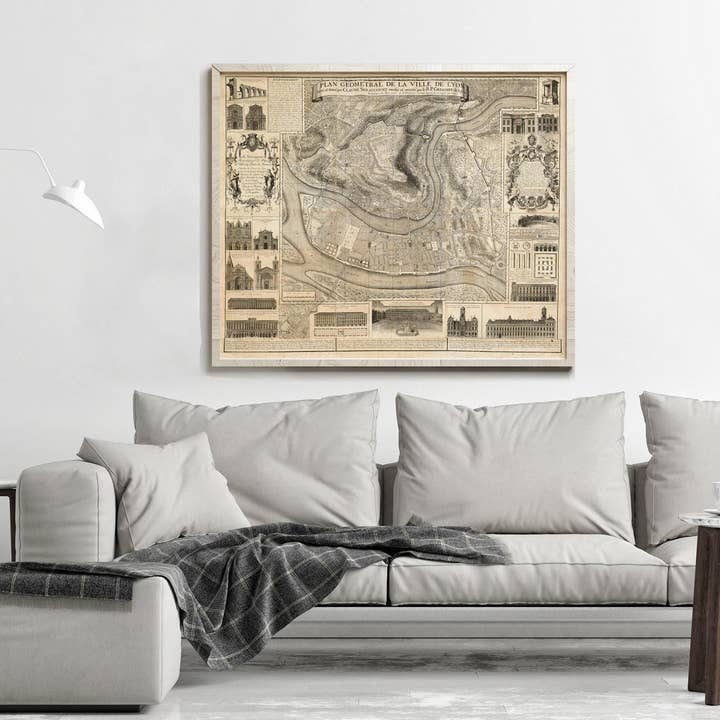 OldCityPrints - Old Maps and Posters - Wholesale Art Print - Old Map of Lyon France 1740 Vintage Map of Lyon | Vintage Map Wall Art Print1