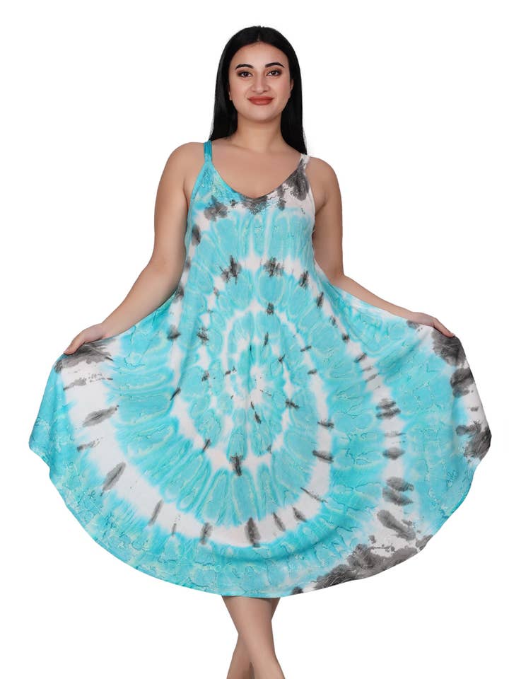 Assorted Colors Spaghetti Strap Tie Dye Dress 482174 for wholesale on Faire