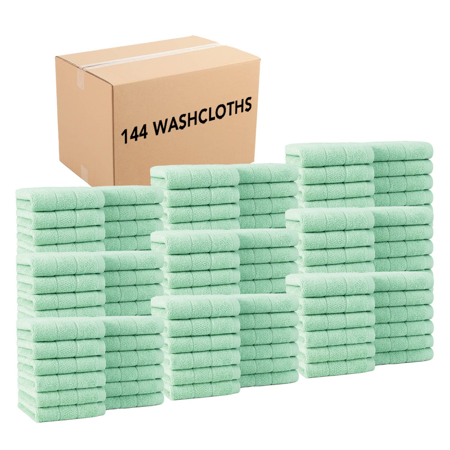 Arkwright Home - Wholesale Wash Cloth - Family Essentials Cotton Washcloths (Bulk Case of 144) 12x1226