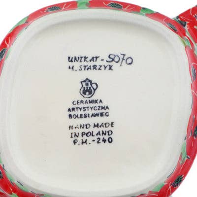 Polmedia Polish Pottery - Wholesale Tea Pot - Tea or Coffee Pot 41 oz Spring Blossom Harmony Theme UNIKAT3