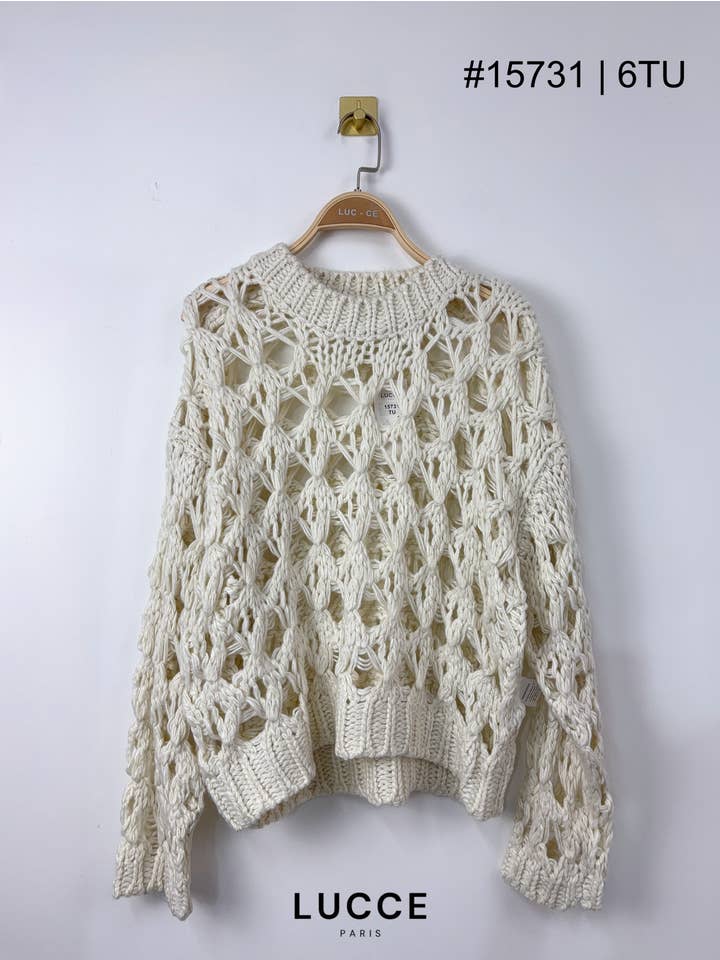 LUCCE - Wholesale Knit Sweater - Women's - Hole sweater - PU15731