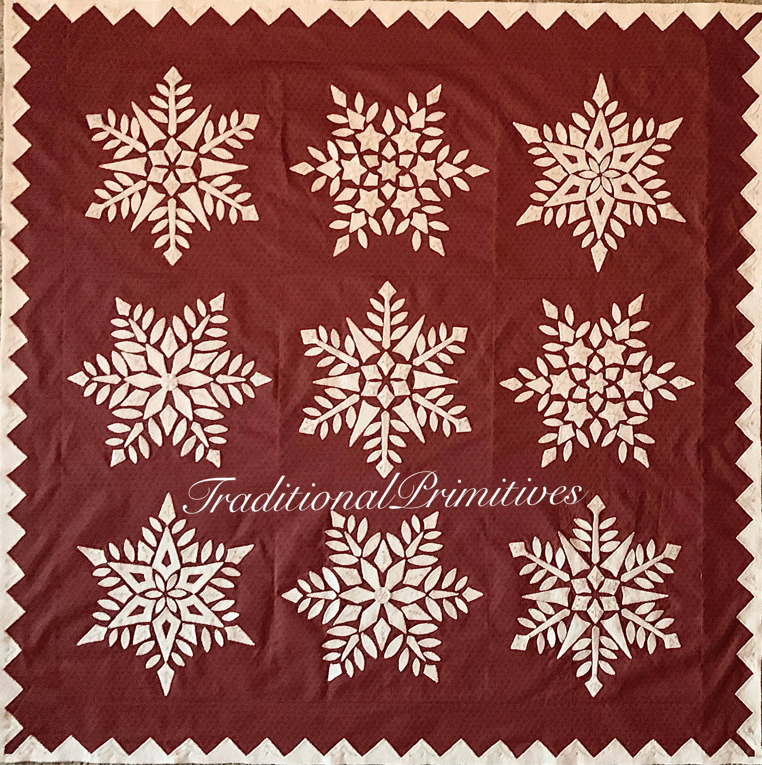 Traditional Primitives - Wholesale Craft Sewing Kit - Sugar Cookie Snowflakes Wool Applique Pattern2