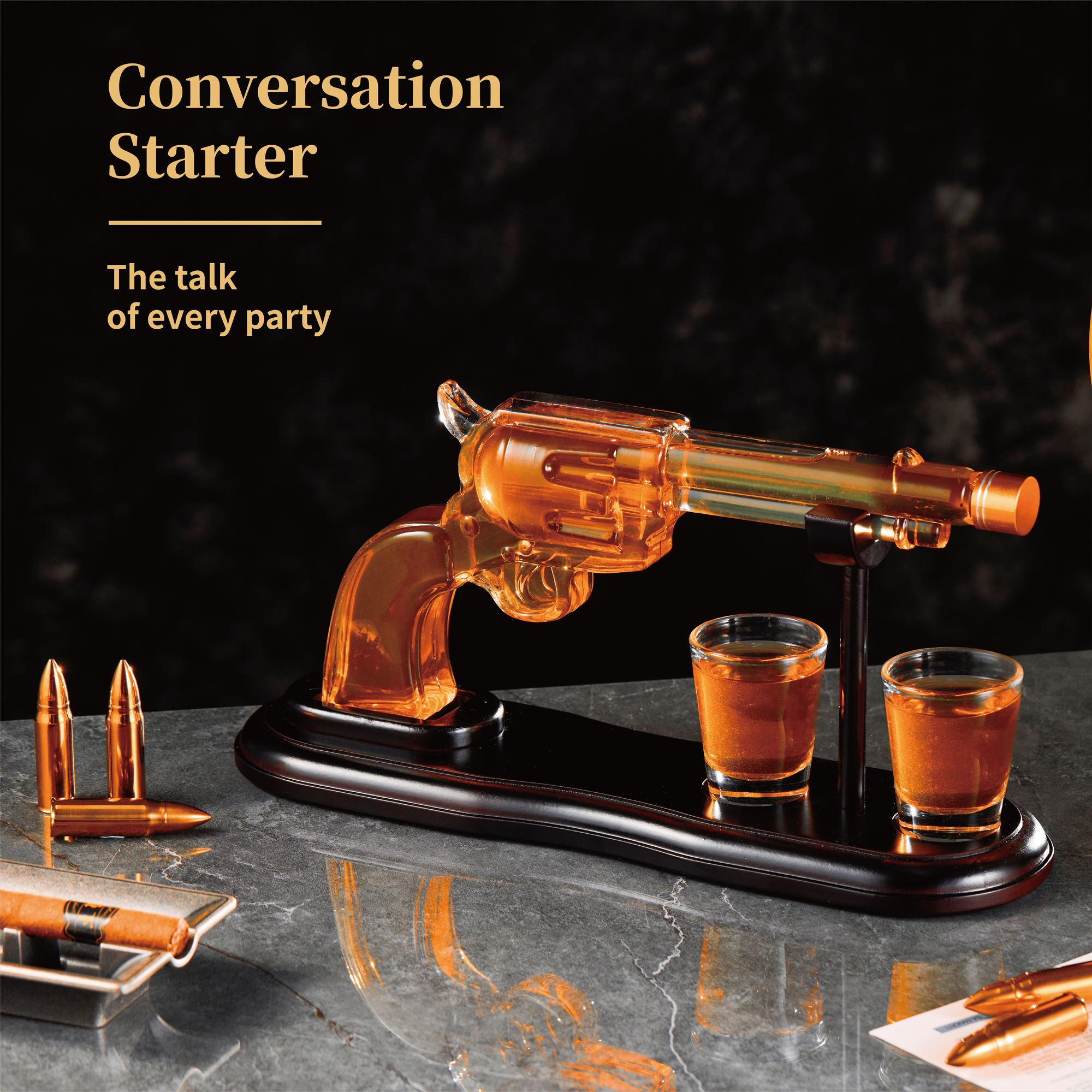 CRAFTGEN - Wholesale Decanter - Gun Whiskey Decanter Set - Gifts for Men Dad Husband2