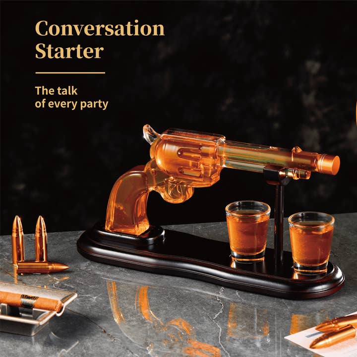 CRAFTGEN – Großhandel Dekanter – Gun Whiskey Decanter Set - Geschenke für Männer, Vater, Ehemann2